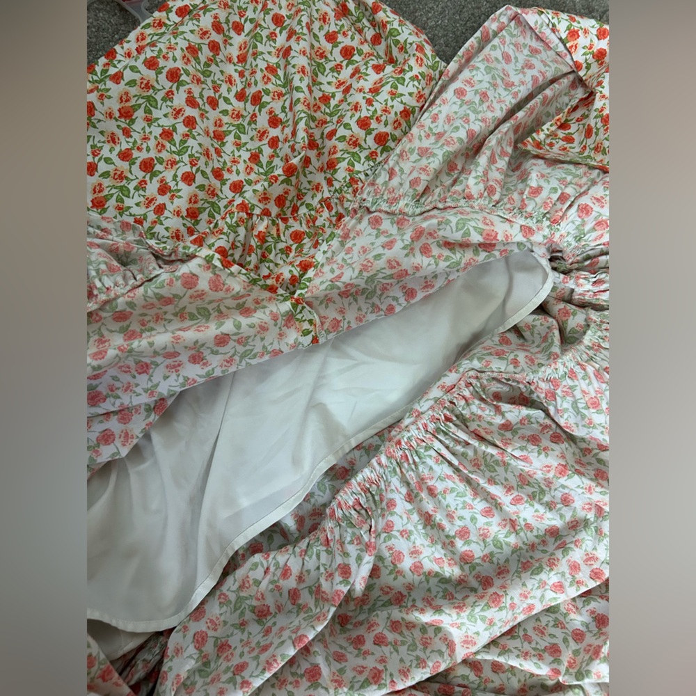 Wayf Floral Maxi Skirt - orange and green ditsy floral - Picture 9 of 10